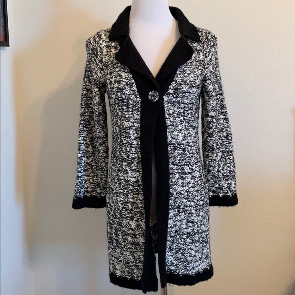 Black and white cardigan sweater. Great condition!
